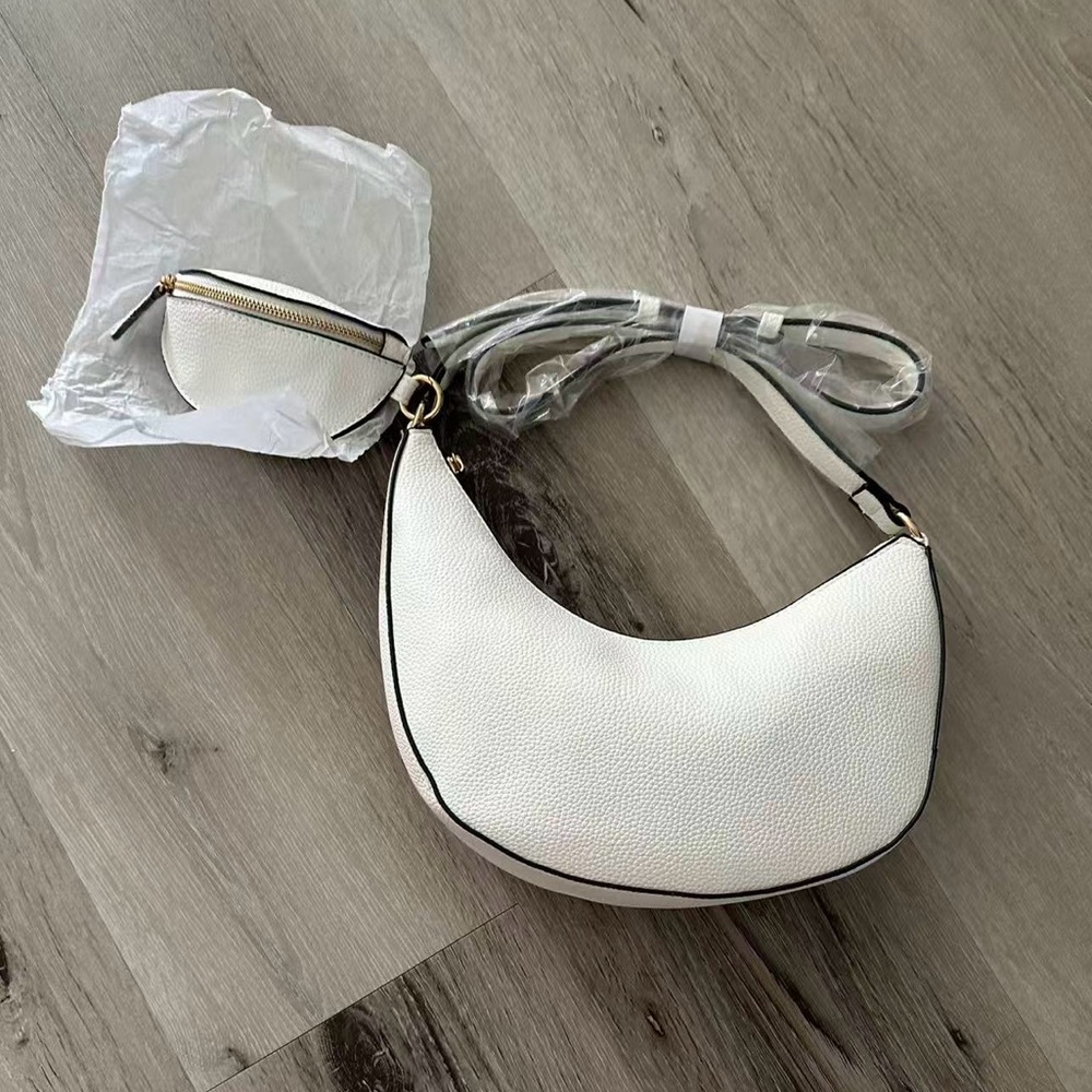 🫘 Bean-Shaped Handbag with A Mini-Bag, White Color - Picture 12 of 12